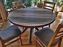 Nábytok - Industriálny jedálenský stôl orech - 15910848_