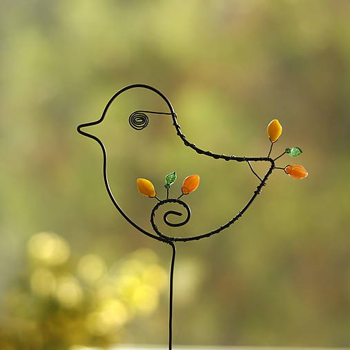 jesenný zápich- vtáčik
