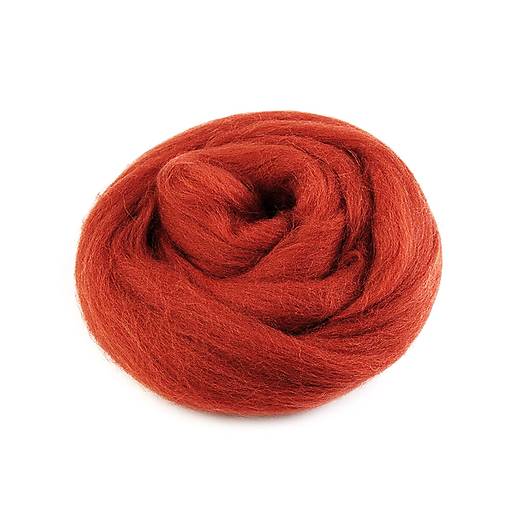 Vlna na plstenie, 100% merino, 20g (hnedo-červená 70)