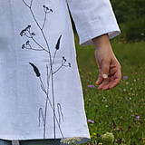 Blúzky a košele - Ľanové košeľošaty Čierne trávy - 15914766_