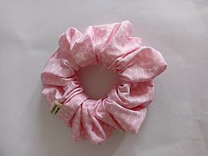 Ozdoby do vlasov - Ružová bavlnená gumička do vlasov - 15912819_