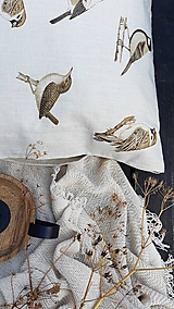 Úžitkový textil - Ľanový vankúš vtáčiky - 15914596_