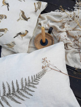 Úžitkový textil - Ľanový vankúš vtáčiky - 15914605_