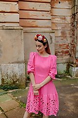 Šaty - Ružové madeirové šaty Očovianka - 15913128_