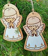 Dekorácie - Vianočná drevená dekorácia "anjel 17" - 15914140_