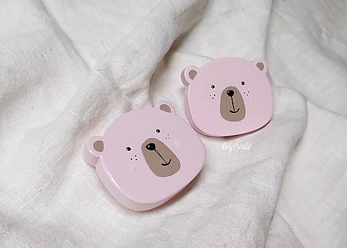 Nábytok - Nábytkový úchyt Macko (ružová) - 15916061_