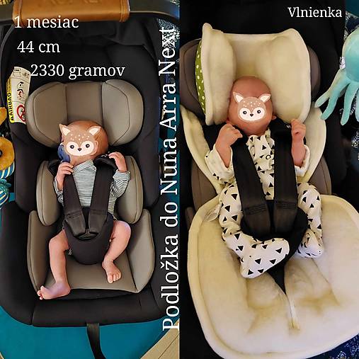 Vlnienka podložka do autosedačky 0+  Nuna Arra Next 100% Merino top super wash Natural Na mieru