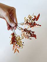 Ozdoby do vlasov - Kvetinová vlásenka "teplo jesenných dní" - zlaté lístky - 15918353_