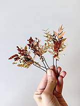 Ozdoby do vlasov - Kvetinová vlásenka "teplo jesenných dní" - zlaté lístky - 15918357_