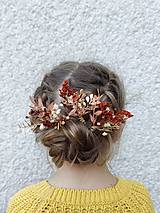 Ozdoby do vlasov - Kvetinová vlásenka "teplo jesenných dní" - zlaté lístky - 15918363_