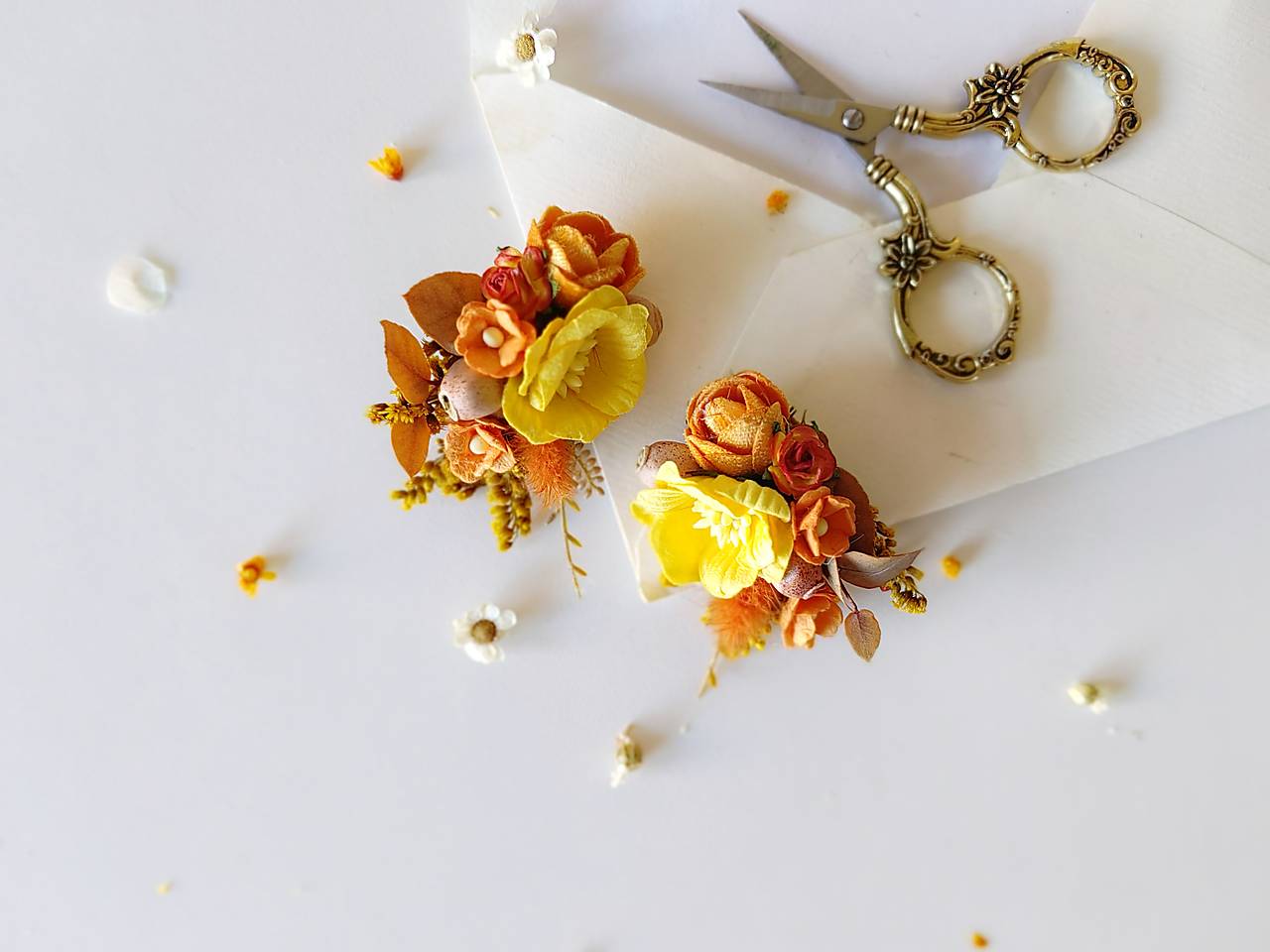 Kvetinové náušnice "septembrové tance" 