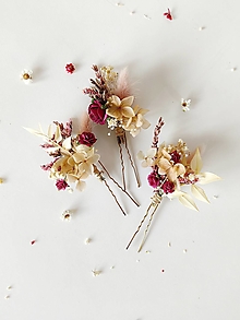 Ozdoby do vlasov - Kvetinové vlásenky "čaj zo spomienok" - 15915793_