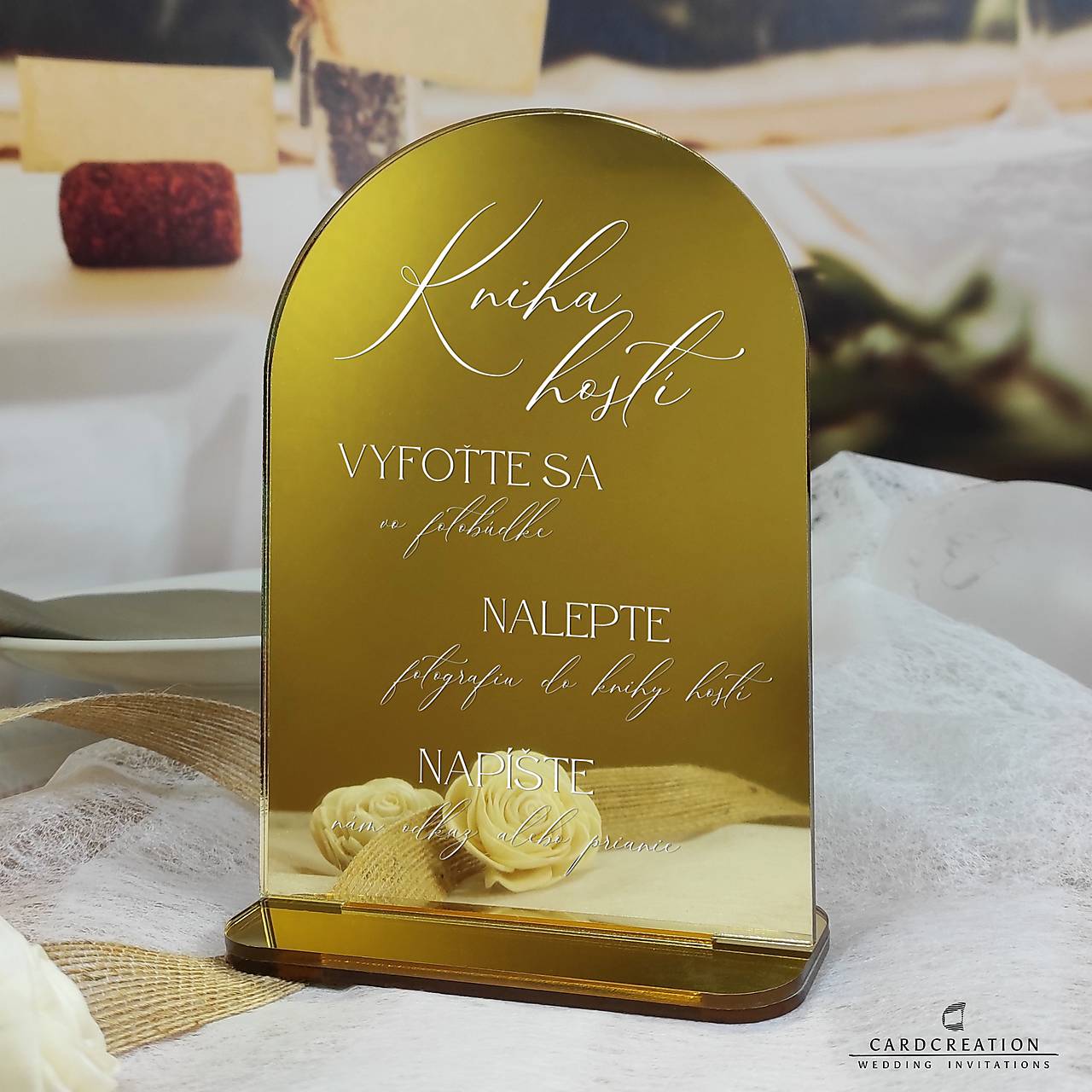 Svadobná informačná tabuľka - dekorácia ku knihe hostí