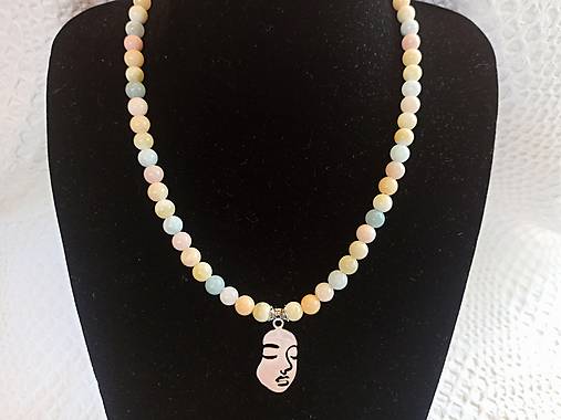 Náhrdelníky - Náhrdelník/Morganit, Chirurgická oceľ - 15920703_