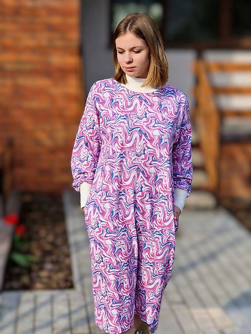 Šaty - AYSHA Marshmallow oversize úpletové šaty s vreckami - 15920090_