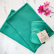 Úžitkový textil - Kozmetický uterák (Smaragdovozelený - set 3ks) - 15920544_