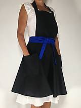 Iné oblečenie - čierna bavlnená zástera s kruhovou sukňou (Modrá) - 15921242_