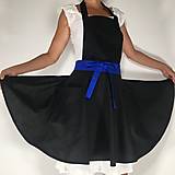 Iné oblečenie - čierna bavlnená zástera s kruhovou sukňou (Modrá) - 15921244_