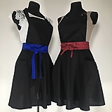Iné oblečenie - čierna bavlnená zástera s kruhovou sukňou (Čierna) - 15921245_