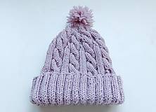 Detské čiapky - Detská čiapka - ružové vlny- 1,5-3r. - MERINO - 15920129_