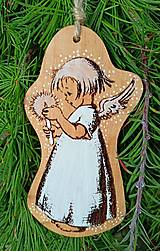 Dekorácie - Vianočná drevená dekorácia "  anjel Svetluška"" - 15921010_
