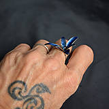 Prstene - Prsten modrý květ - 15921303_