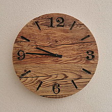 Hodiny - Nástenné hodiny - staré drevo, priemer 38 cm - 15919850_