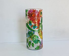 Dekorácie - Sklenená váza maľovaná - 15920431_