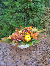 Dekorácie - jesenná dekorácia na stôl v keramike - 15923390_