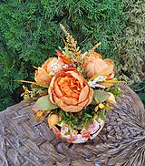 Dekorácie - jesenná dekorácia v keramike s pivóniami - 15924058_