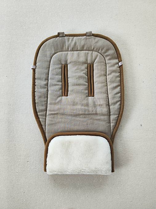 Detský textil - VLNIENKA podložka do kočíka INGLESINA Quad 2018 100% Merino top super wash Natural 100% Ľan Beige - 15922860_