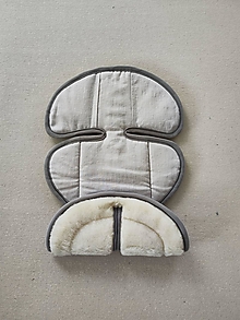 Detský textil - VLNIENKA podložka do autosedačky Cybex Aton 5 100% Merino top Super wash Natural 100% ľan šedý svetlý - 15923113_