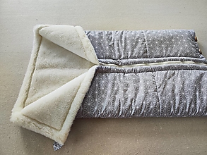 Detský textil - Vlnienka Deka a fusak DANIEL 2 v 1 100% merino Top Super wash Natural Origami šedé - 15923129_