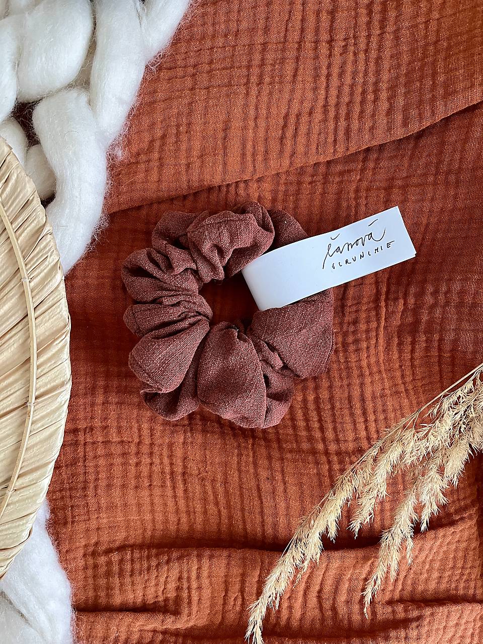 Upcyklovaná scrunchie (Ľanová)