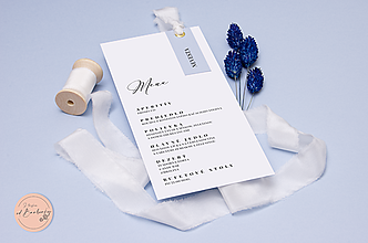 Papiernictvo - Luxusná menu karta - Sky Blue - 15922794_
