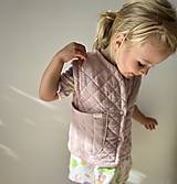 Vesty - Detská vesta - prešívaný mušelín ružový - 15923264_