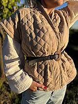 Vesty - Kimono vesta prešívaný mušelín - 15923316_