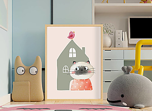 Obrazy - Obrázok mačka, obraz do detskej izby - 15923803_