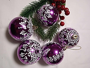 Dekorácie - Vianočné gule zdobené voskom - 15923942_