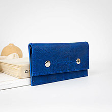 Peňaženky - Kožená midi peňaženka (crazy blue) - 15925685_