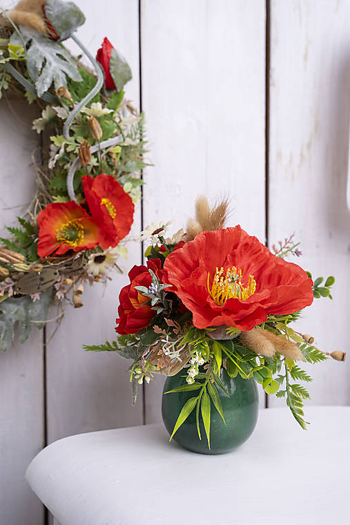 Dekorácie - Darčekový box/ hrnček/ plný kvetov vlčie maky - 15925347_