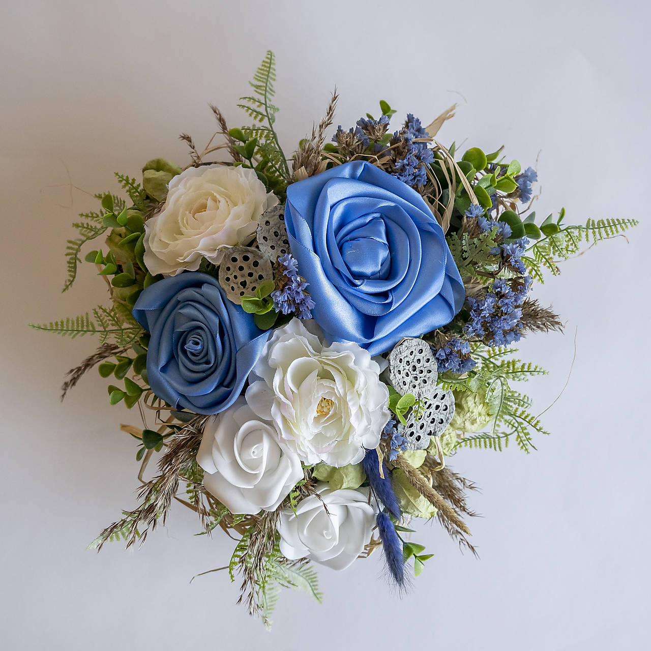 Aranžmán na hrob- srdiečko  (Modrá)