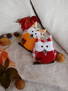 Dekorácie - Jesenné sovičky s gombíkom - 15926630_