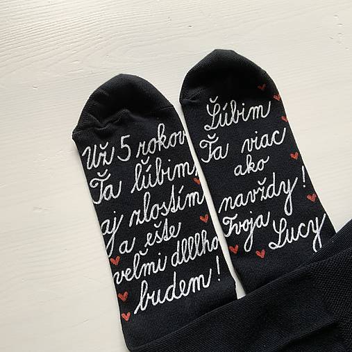 Maľované ponožky k výročiu SVADBY
