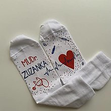 Ponožky, pančuchy, obuv - Maľované ponožky s titulom MUDr. a menom biele - 15925900_