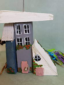 Dekorácie - Memo domček (biela strecha) - 15924932_