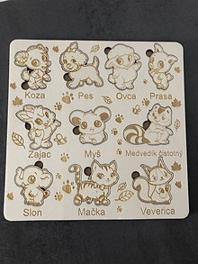Hračky - Drevenné náučné puzzle-zvieratká 1 - 15926372_