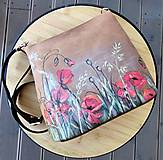 Kabelky - MILA "Maky" kožená kabelka s maľovaným obrázkom - 15924945_