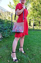Kabelky - MILA "Maky" kožená kabelka s maľovaným obrázkom - 15924949_