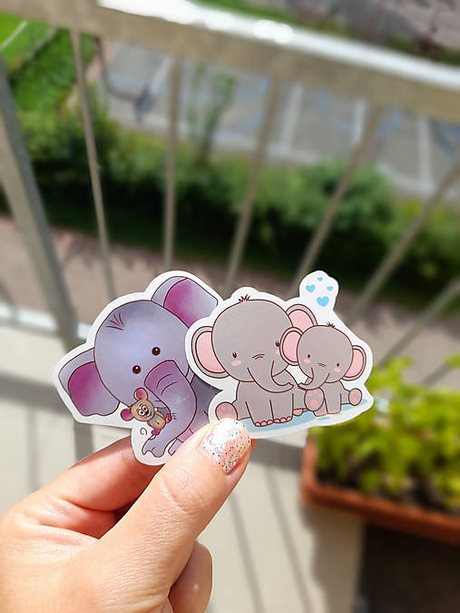 Papier - Samolepky prekvapenie-SLON 5 KS - 15929111_